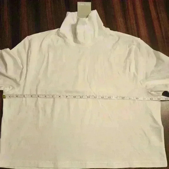 Divided by H&M Plus Ivory Cotton Cropped Mock Neck Long Sleeve Top Sz XXL NWT - Picture 12 of 12